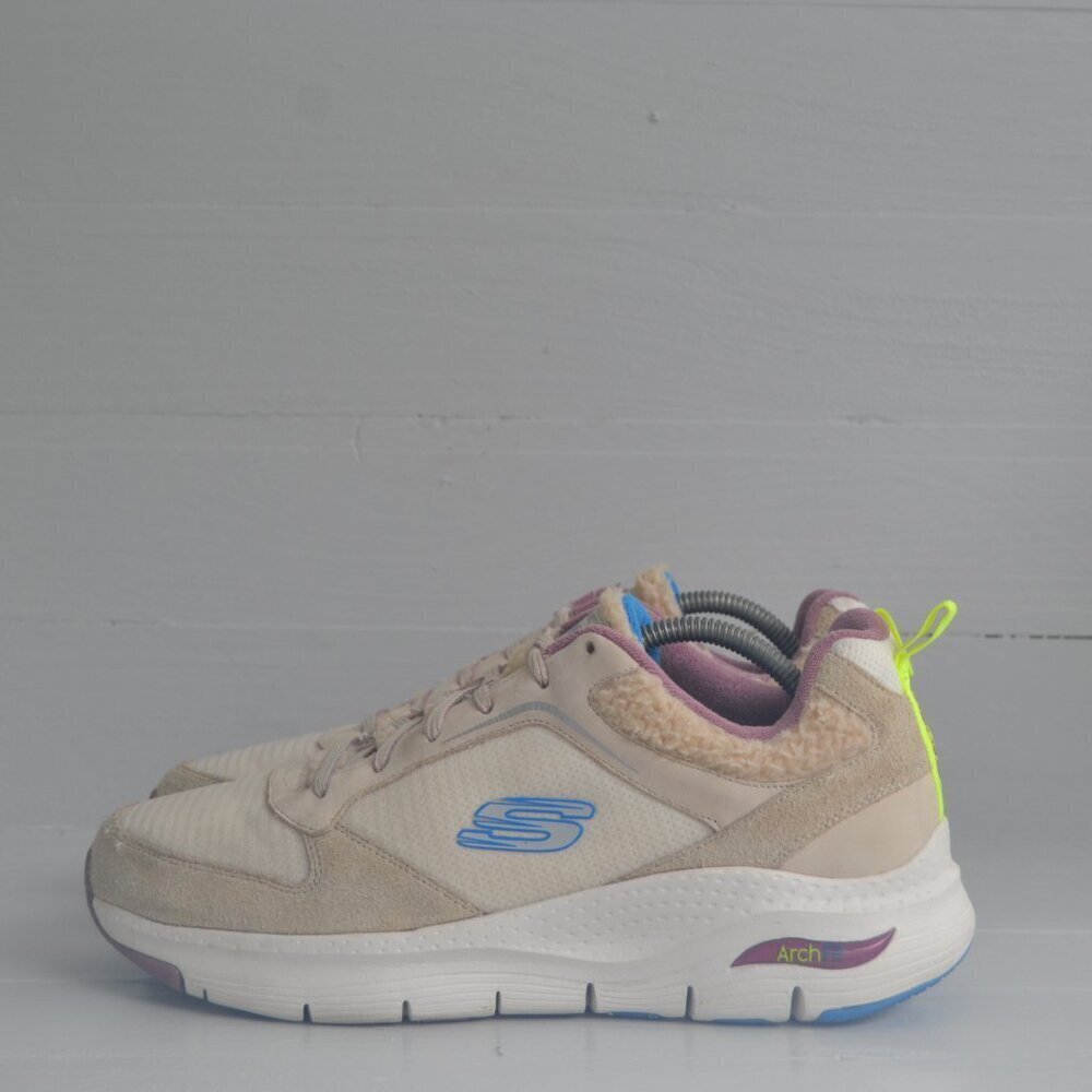 Skechers Tan Pink Sneakers Women's 11 Arch Fit Cozy Spirit 232104 Furry Fall